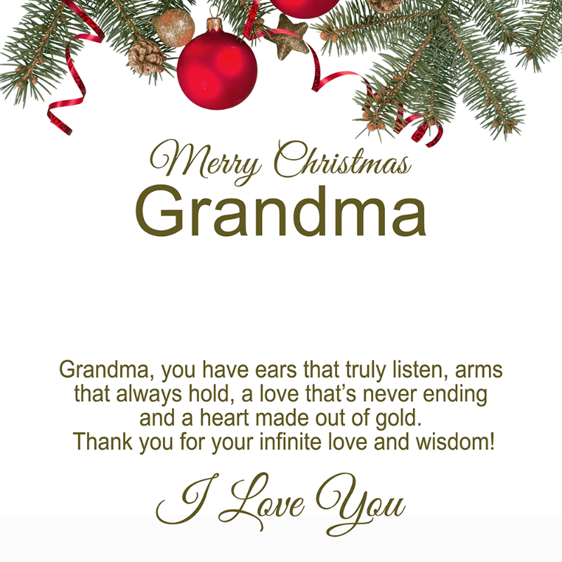 Grandma Christmas Card - Gifts For Family Online