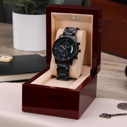 Luxury Black Watch Personalized - Gifts For Family Online