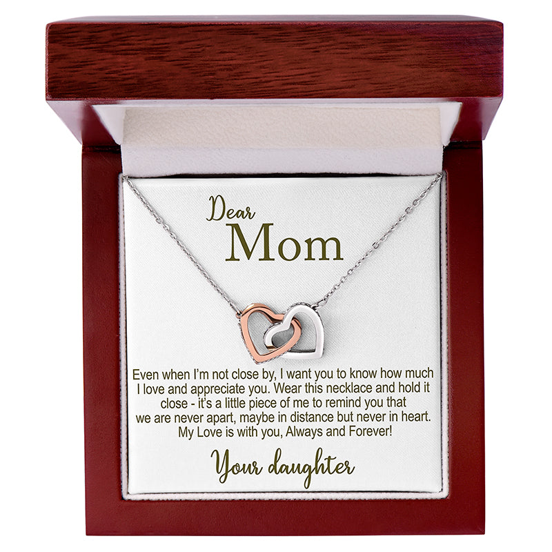 mom interlocking hearts necklace - Gifts For Family Online