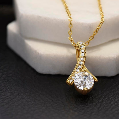 alluring ribbon pendant necklace gold - Gifts For Family Online