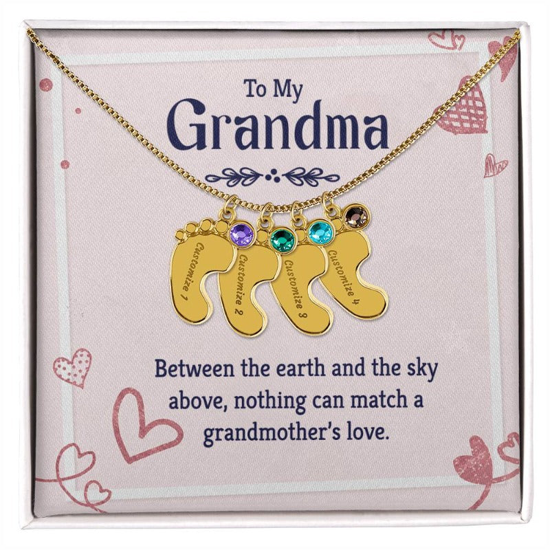 baby feet necklace with birthstone - Gifts For Family Online