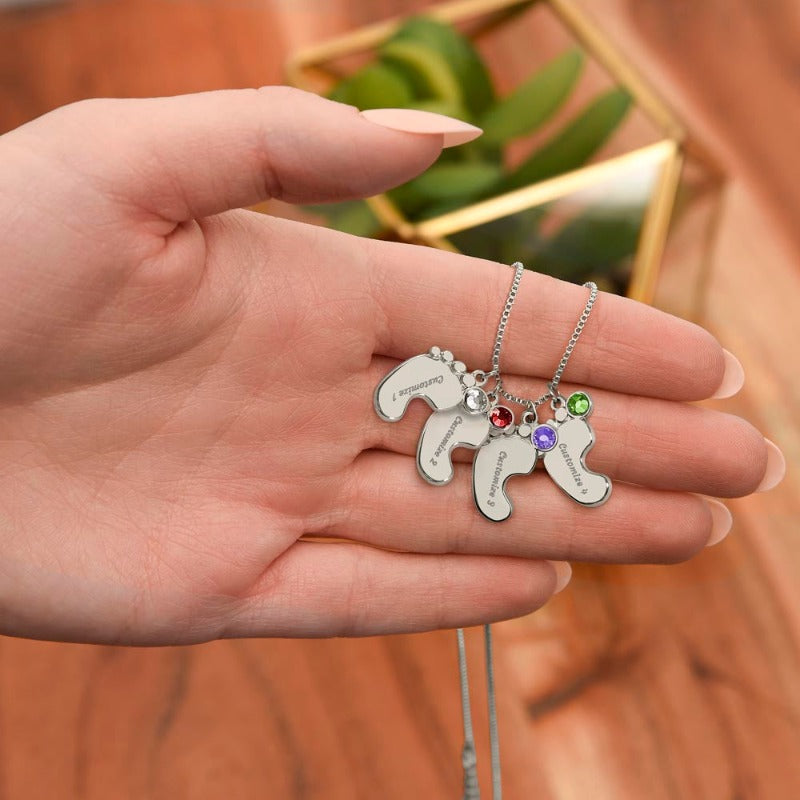 custom baby feet necklaces - Gifts For Family Online