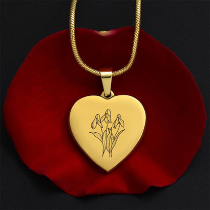 custom engraved gold heart necklace - Gifts For Family Online