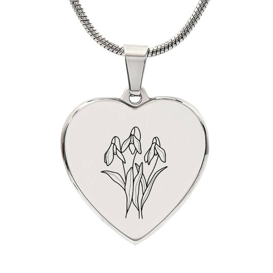 engraved month flower necklace - Gifts For Family Online