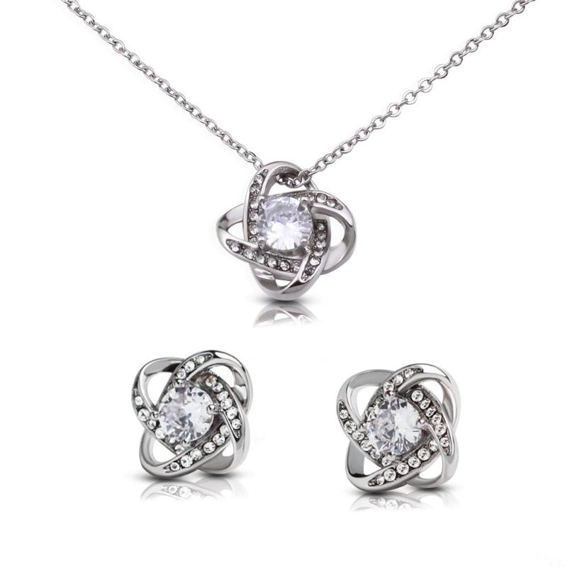 knot jewelry set silver - Gifts For Family Online