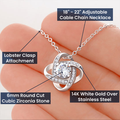 knot necklace white gold - Gifts For Family Online