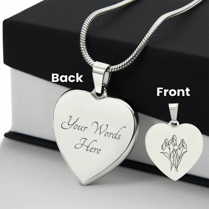 month flower engraved necklace - Gifts For Family Online