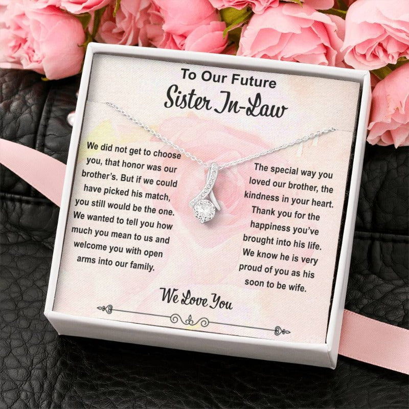 Amazon.com: Message Card Necklace, Handmade Jewelry, Christmas gifts -  Sister of the Groom Gift from Bride, Sister in Law Wedding Gift, from Bride  to Sister in Law Gift, to Sister in Law