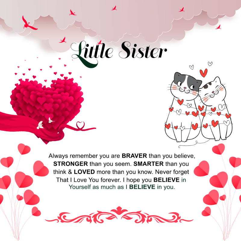 Little Sister Gift Heart Necklace Birthday Gift For Sisters – Gifts For  Family Online