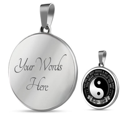 engraved yin yang pendant - Gifts For Family Online